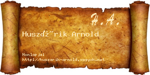 Huszárik Arnold névjegykártya