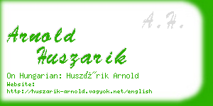 arnold huszarik business card